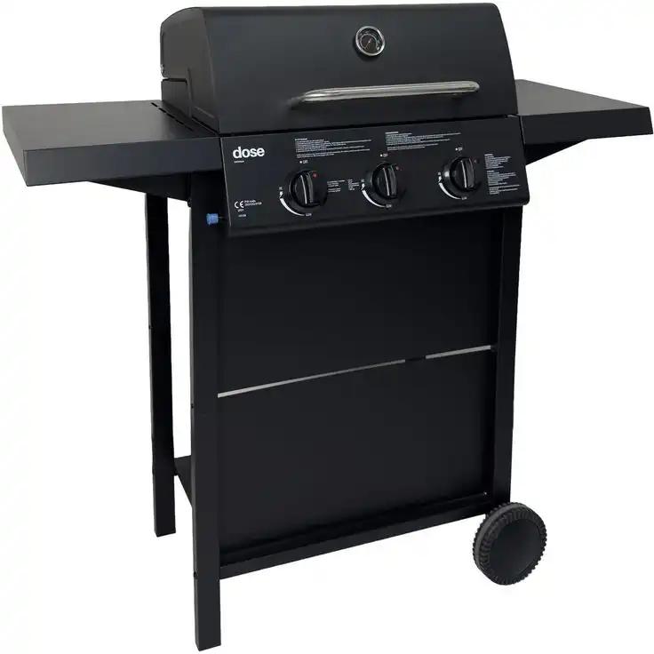 Kaasugrilli Dose Barbeque 10139, 3 poltinta, musta