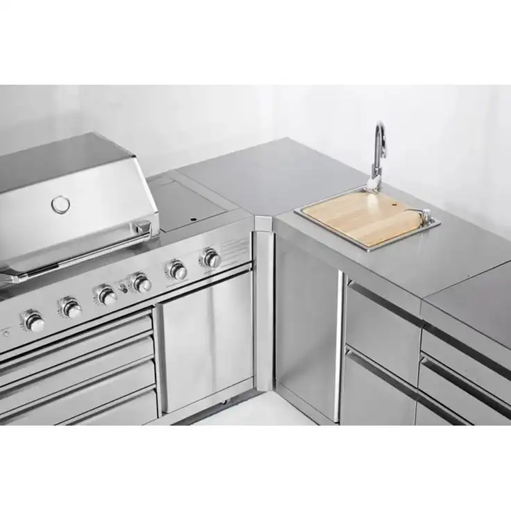 Kesäkeittiön kulmamoduuli Myoutdoorkitchen Stainless Collection