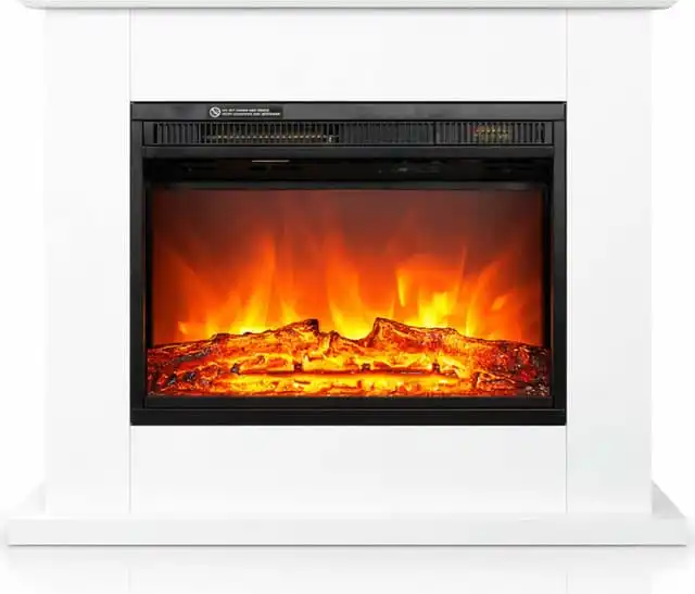 Sähkötakka Como 750/1500W – 87,5 x 26 x 82,83 cm, LED-liekki, valkoinen