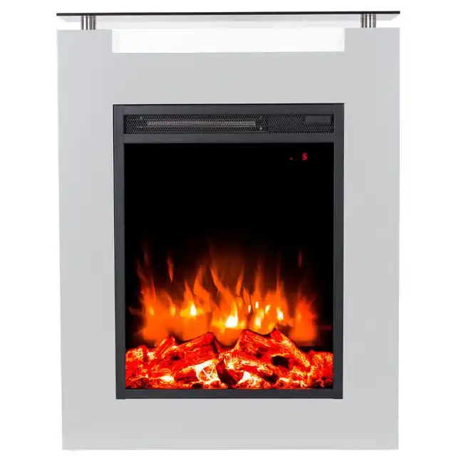 Sähkötakka Torino 750/1500W – 68 x 17 x 87,5 cm, LED-liekki, valkoinen